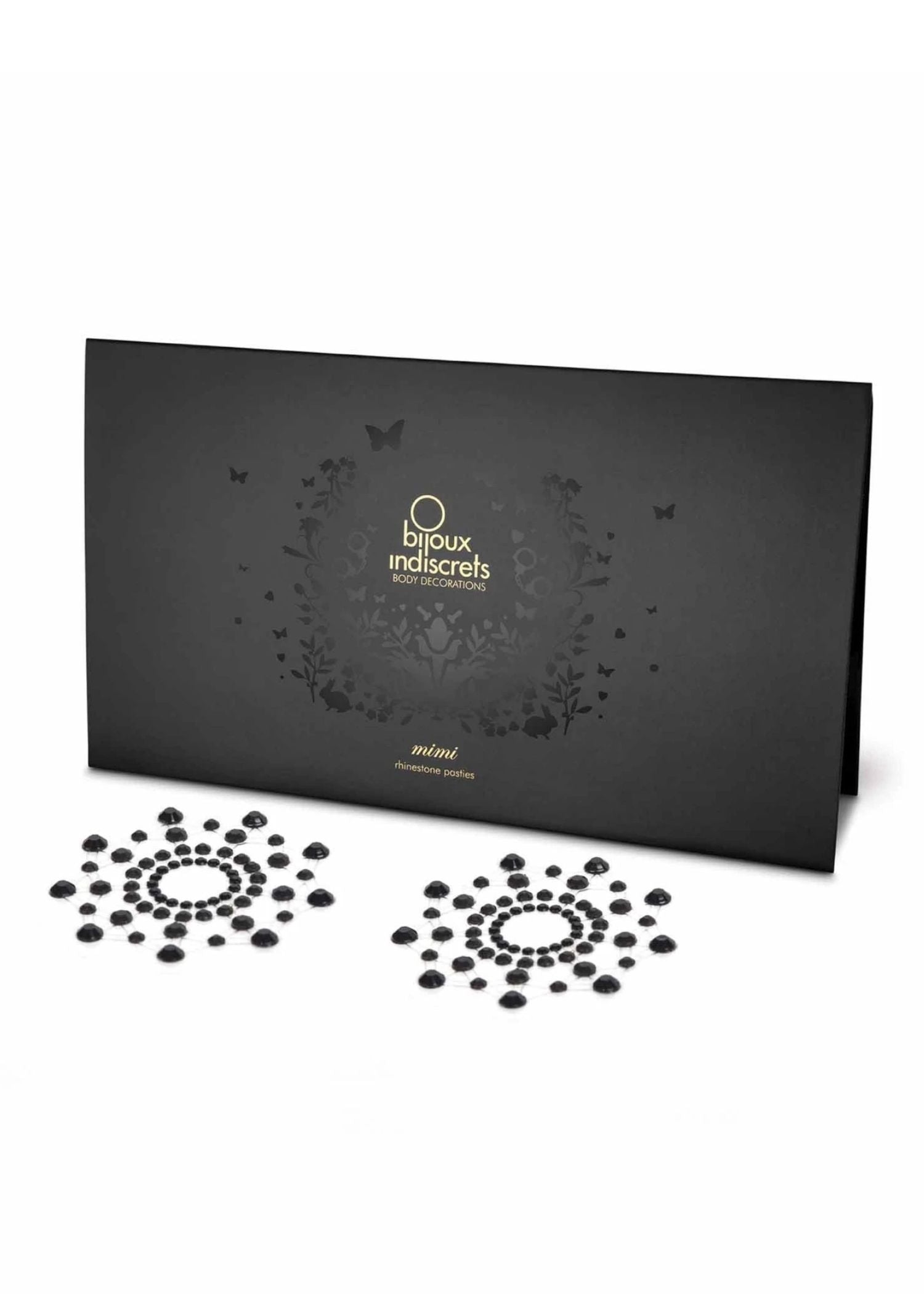 Bijoux Indiscrets Mimi Black Rhinestone Pasties - Nipple Stickers - Lingerie Accessories
