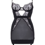 Bluebella Alanna Longline Basque - Black Embroidery Underwired Non-Padded Dress | Avec Amour Sexy Lingerie