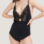Bluebella Alina Black Embroidery Mesh Teddy - Luxury Lingerie, Sexy Lingerie - Avec Amour Online Boutique