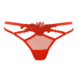 Bluebella Amina Red Embroidery Thong - Sexy Lingerie