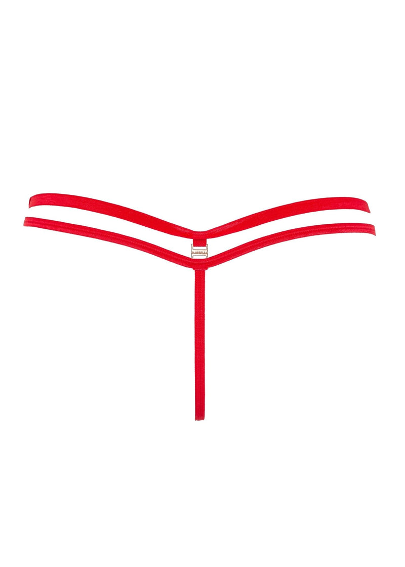 Bluebella Amina Red Embroidery Thong - Sexy Lingerie