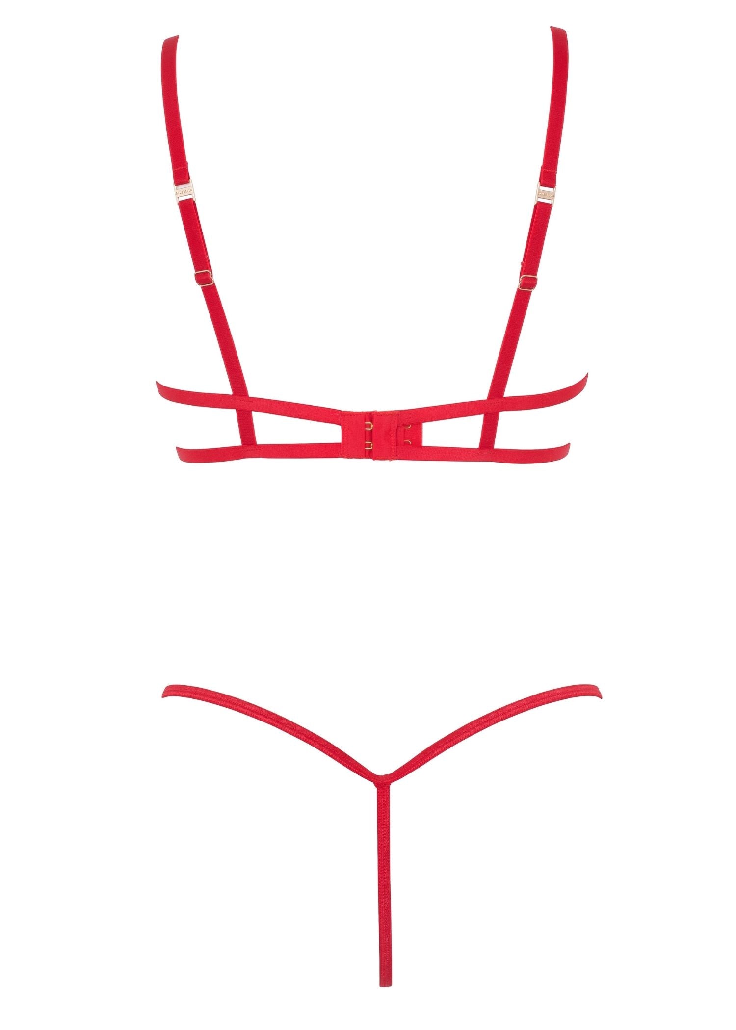 Bluebella Amina Red Embroidery Underwire Cupless Bodysuit - Sexy Lingerie