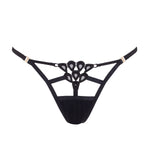 Bluebella Aria Thong - Black Embroidery Cut-Out G-String | Avec Amour Sexy Lingerie