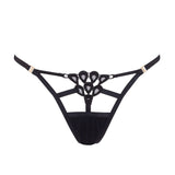 Bluebella Aria Thong - Black Embroidery Cut-Out G-String | Avec Amour Sexy Lingerie