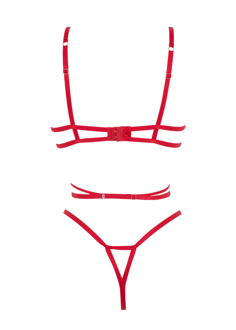 Bluebella Aria Wired Body (Red) - Cupless Bodysuit | Avec Amour Sexy Lingerie