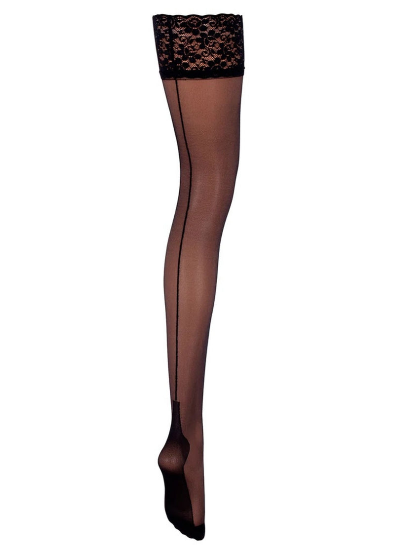 Bluebella Lace Top Hold Ups (Black) - Avec Amour Lingerie Hosiery, Stockings