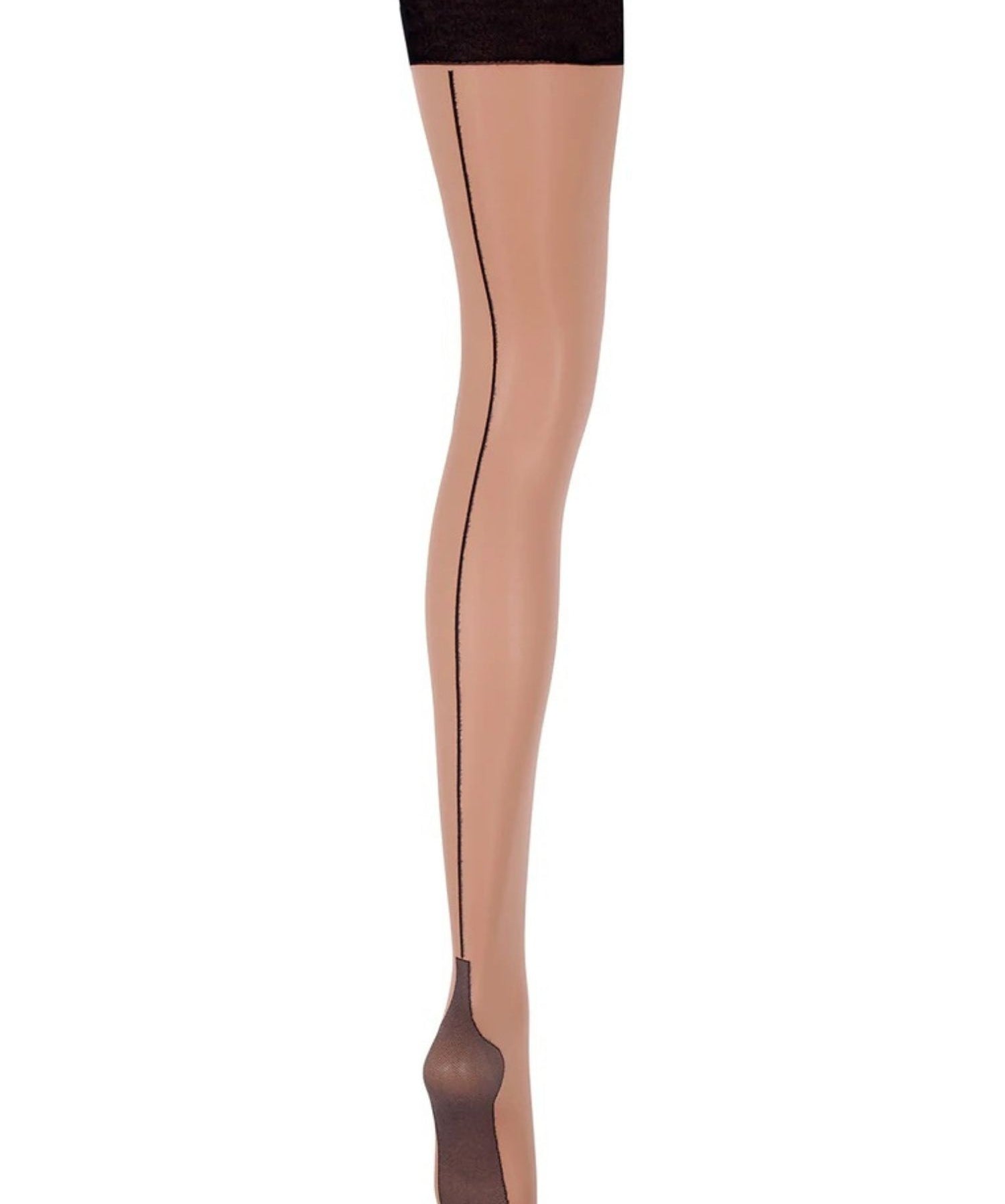 Bluebella Plain Stop Stockings (Sheer / Black) - Avec Amour Lingerie Sexy Hosiery, Stockings