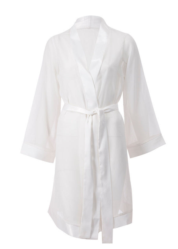 Bluebella Chiffon Kimono - Ivory - Silk Mesh Robe - Luxury Lingerie, Sexy Lingerie - Avec Amour Online Boutique
