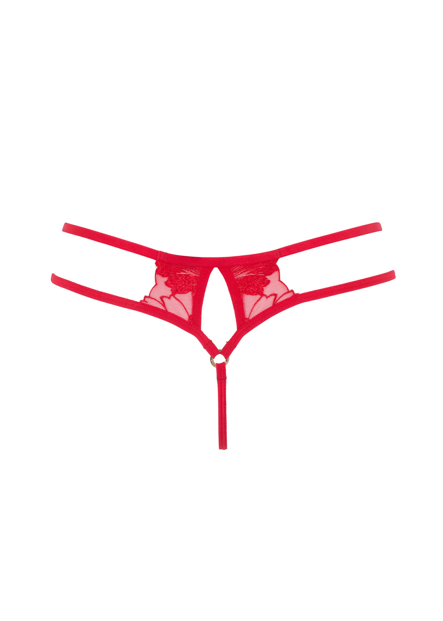 Bluebella Colette Thong (Tomato Red) - Embroidery Lace Underwear | Avec Amour Sexy Lingerie