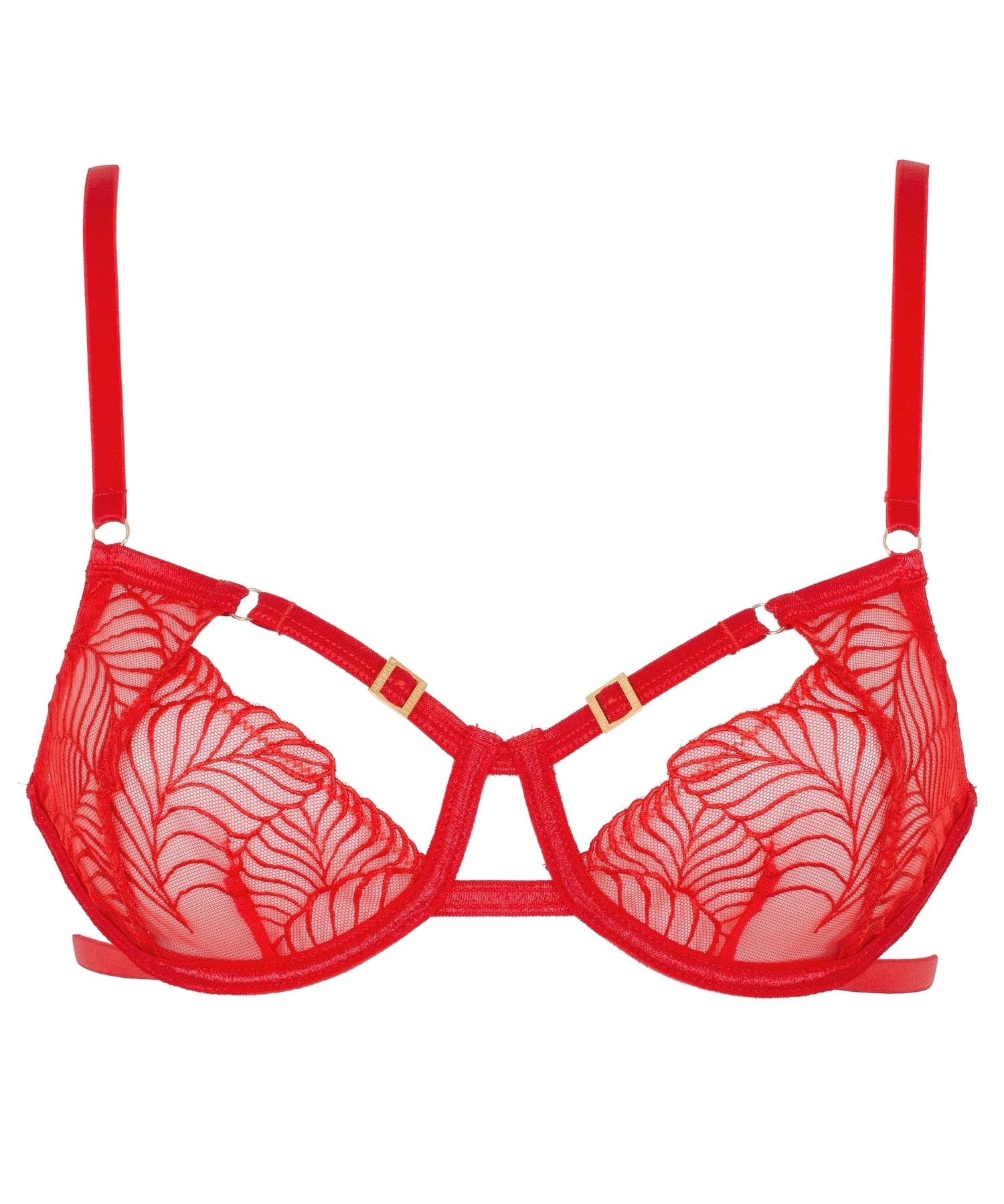 Bluebella Enya Red Embroidery Underwire Bra - Luxury Lingerie