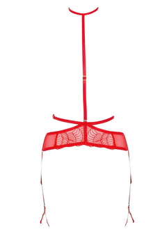 Bluebella Enya Red Lace Suspender with Detachable Harness  - Luxury Lingerie