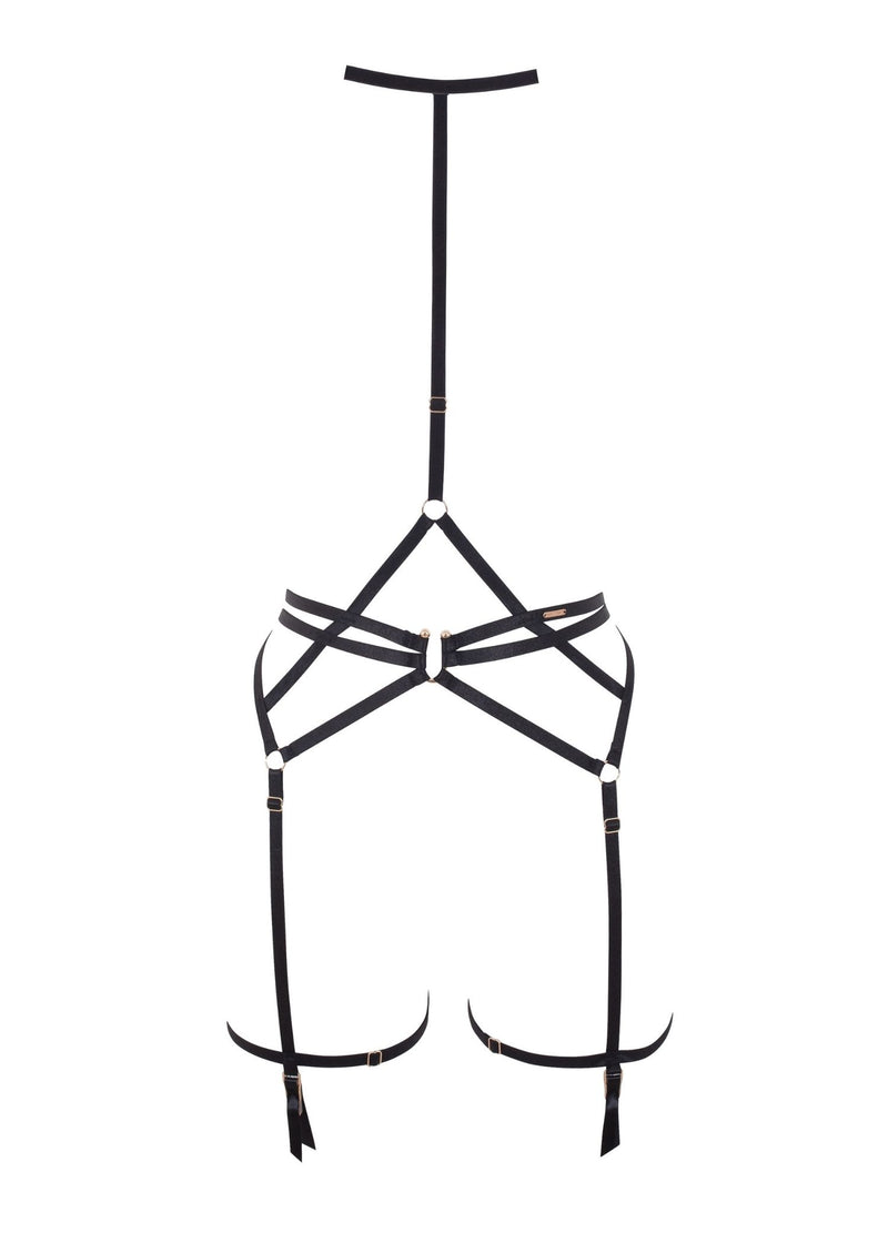 Bluebella Estelle Suspender Harness (Black) - Avec Amour Sexy Lingerie