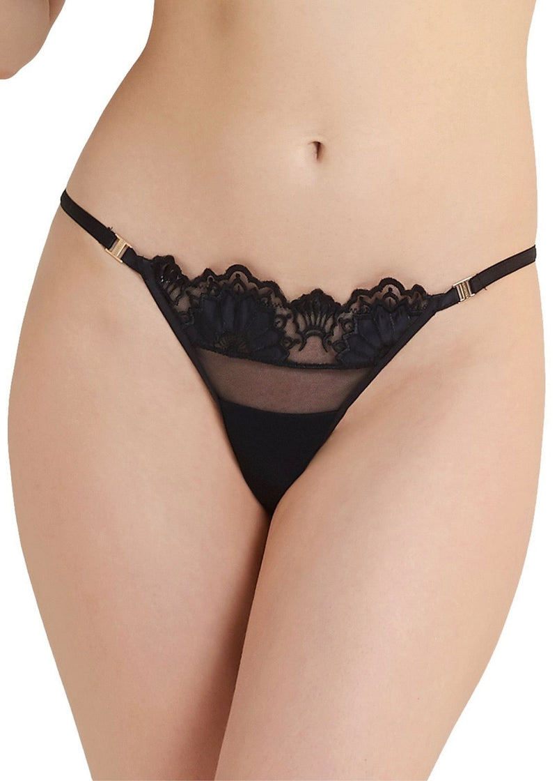 Bluebella Ina Open Back Brief - Black Mesh Peephole Panty - Sexy Lingerie