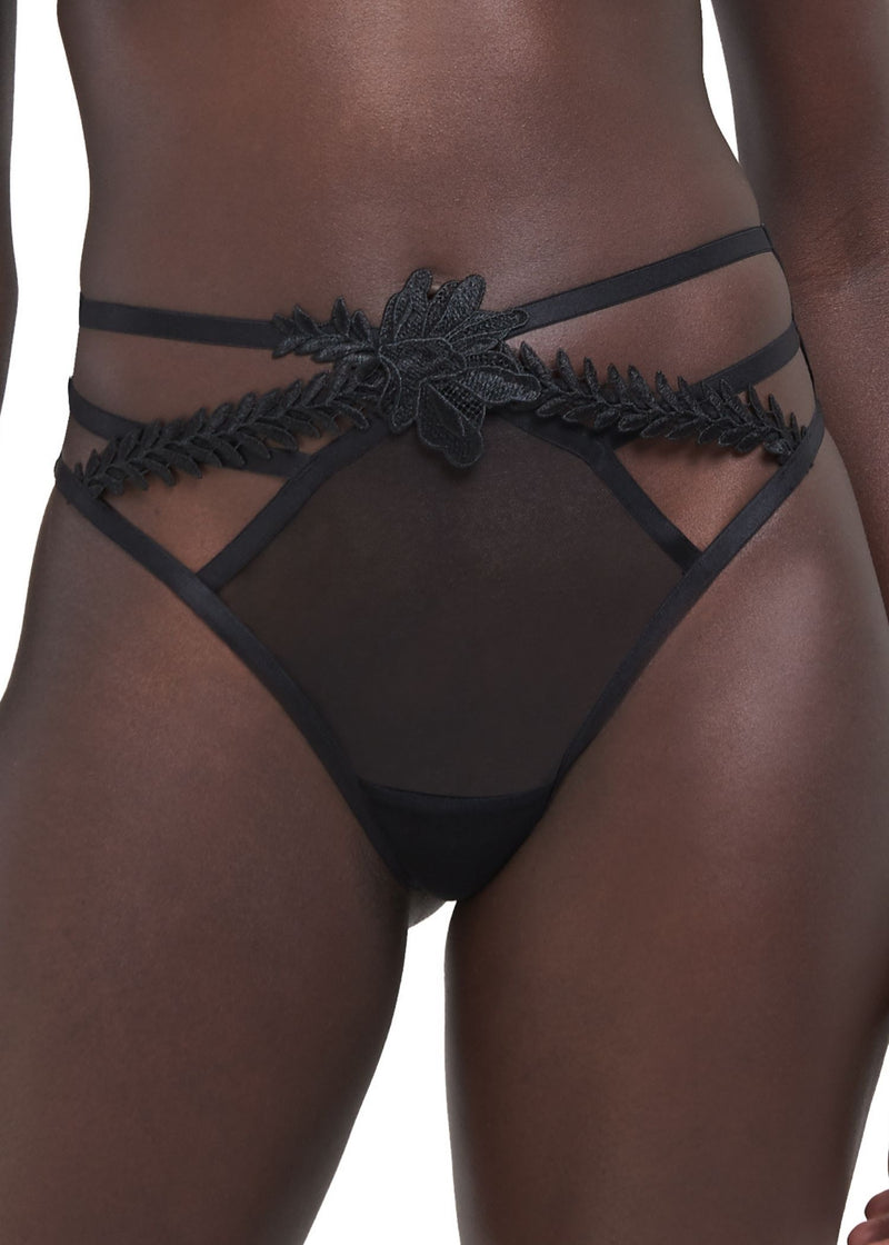 Bluebella Lennon Embroidery High-Waist Thong - Sexy Lingerie