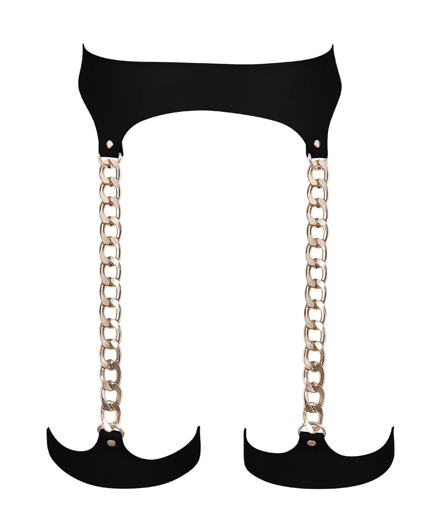 Bluebella Lotus Thigh Harness (Black Leather) | Avec Amour BDSM Bondage Accessory