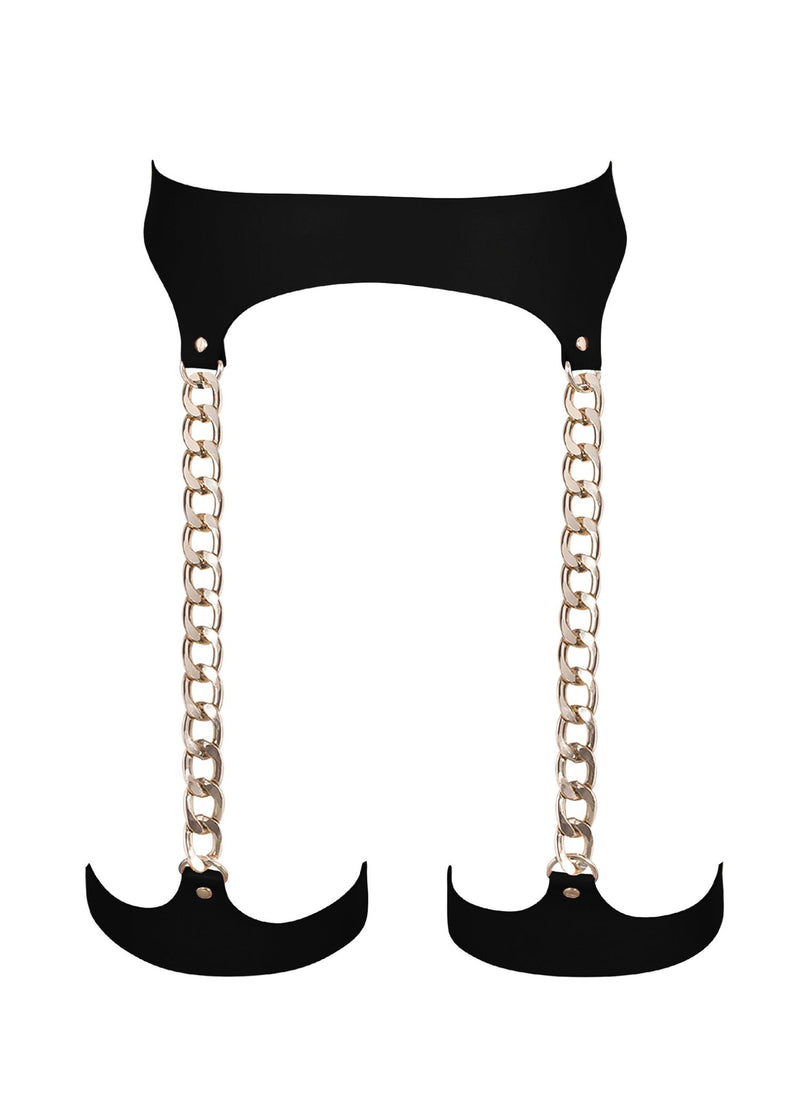 Bluebella Lotus Thigh Harness (Black Leather) | Avec Amour BDSM Bondage Accessory