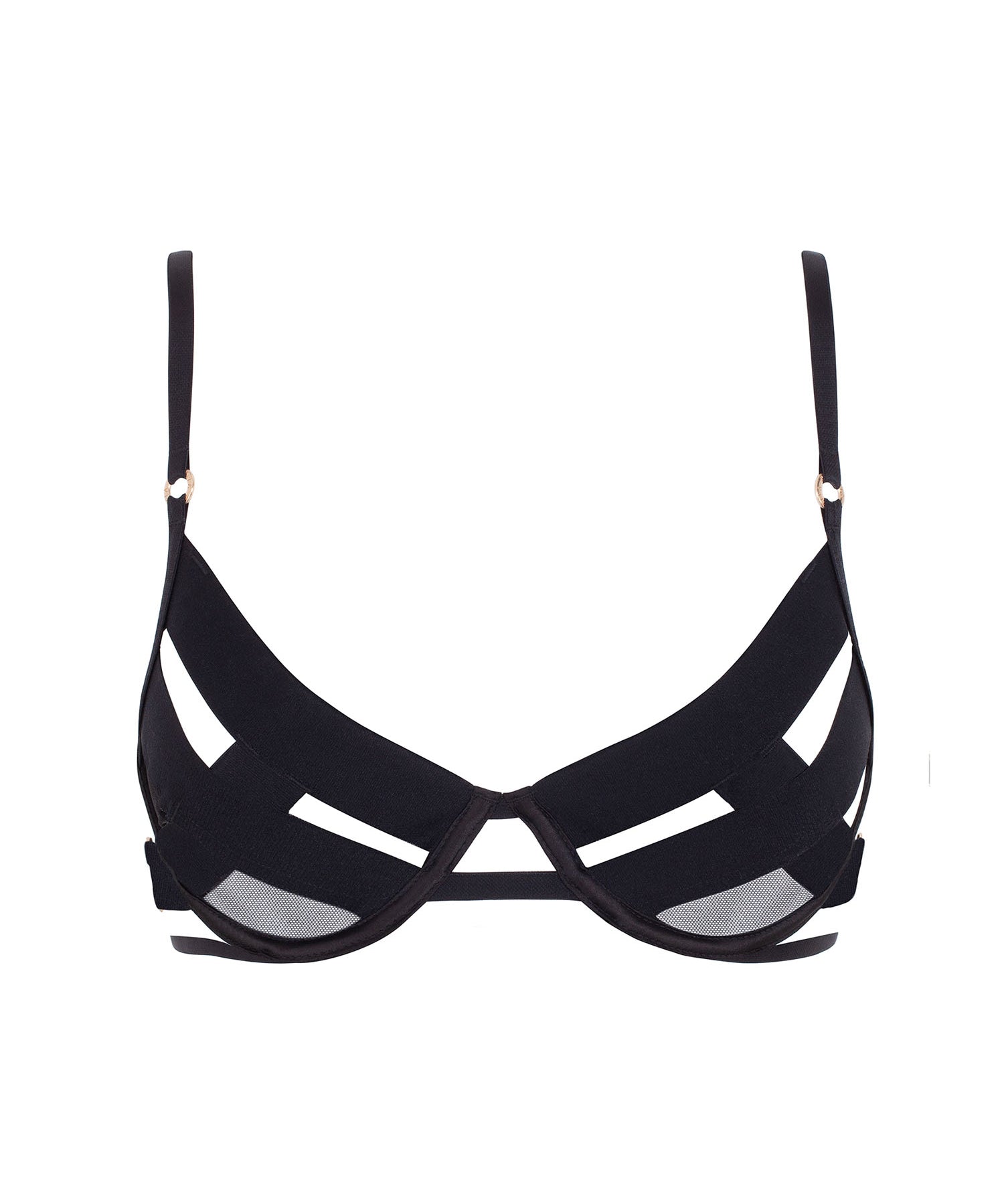 Bluebella Mandra Bra (Black) - Bondage Cupless Underwired Bra | Avec Amour Sexy Lingerie