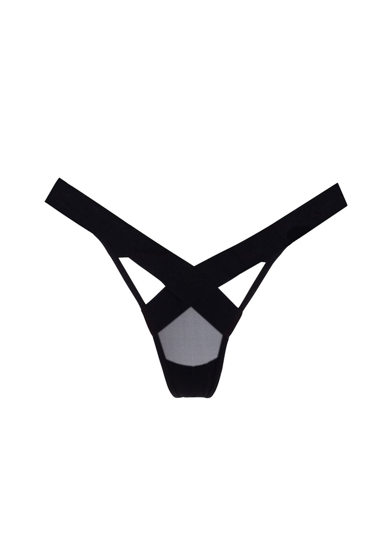 Bluebella Mandra Thong (Black) - Bondage Underwear | Avec Amour Sexy Lingerie