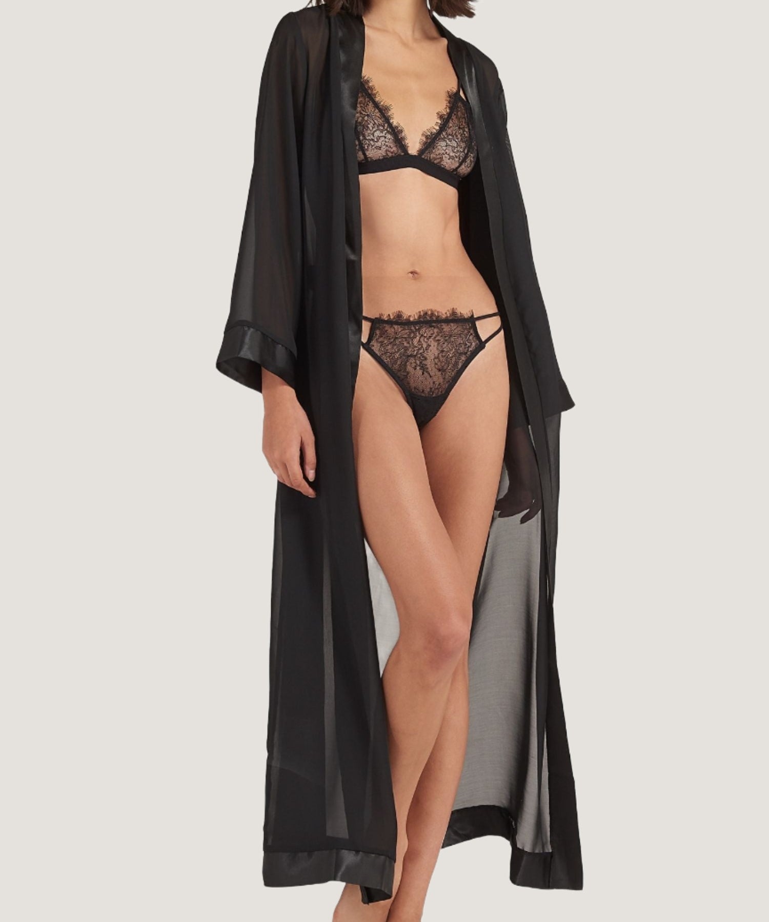 Bluebella Marcella Long Kimono - Silk Mesh Luxury Lingerie, Sexy Lingerie - Avec Amour Online Boutique