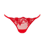 Bluebella Marseille Thong (Tomato Red) - Superfine Embroidery Lace | Avec Amour Luxury Lingerie
