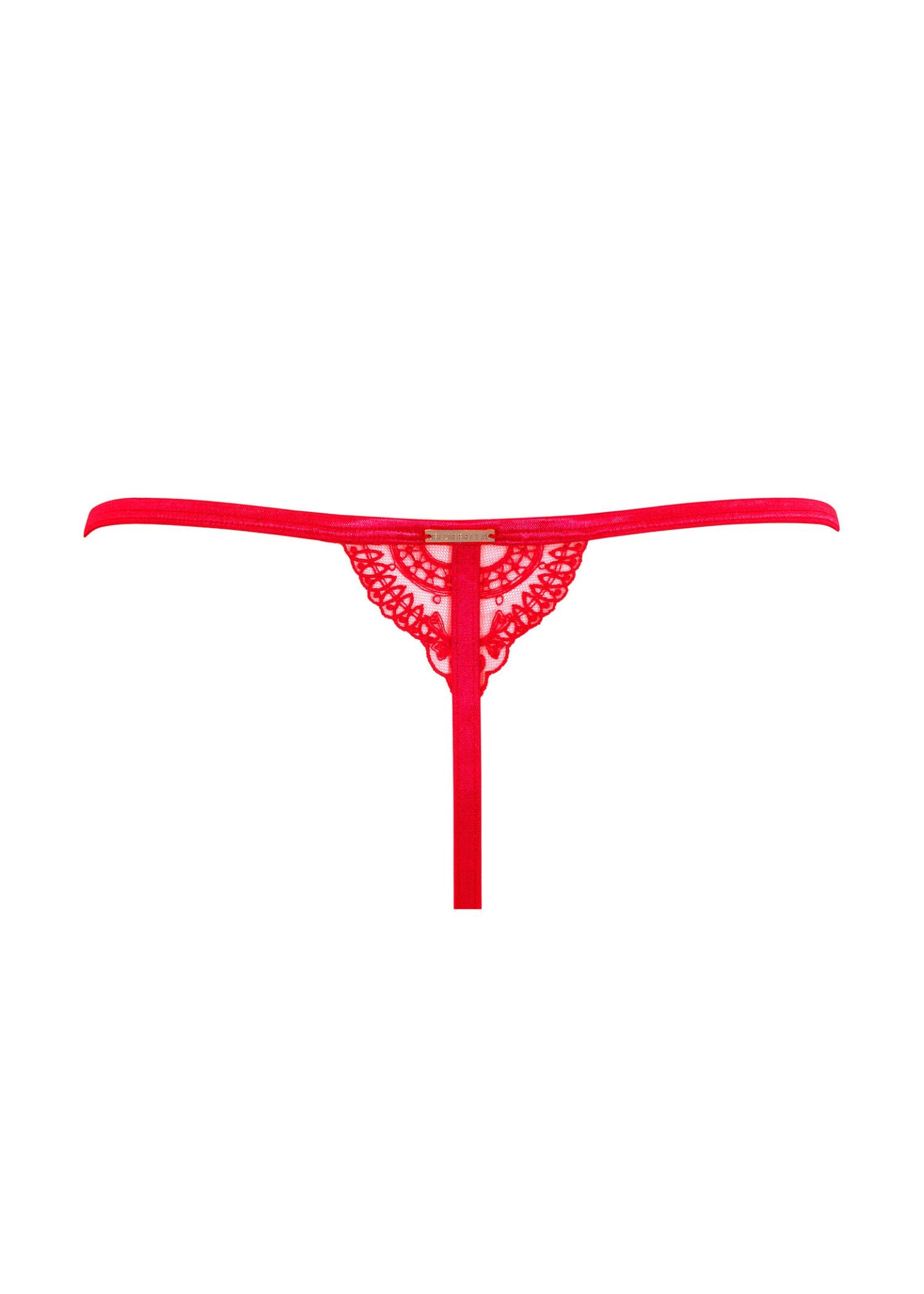Bluebella Marseille Thong (Tomato Red) - Superfine Embroidery Lace | Avec Amour Luxury Lingerie