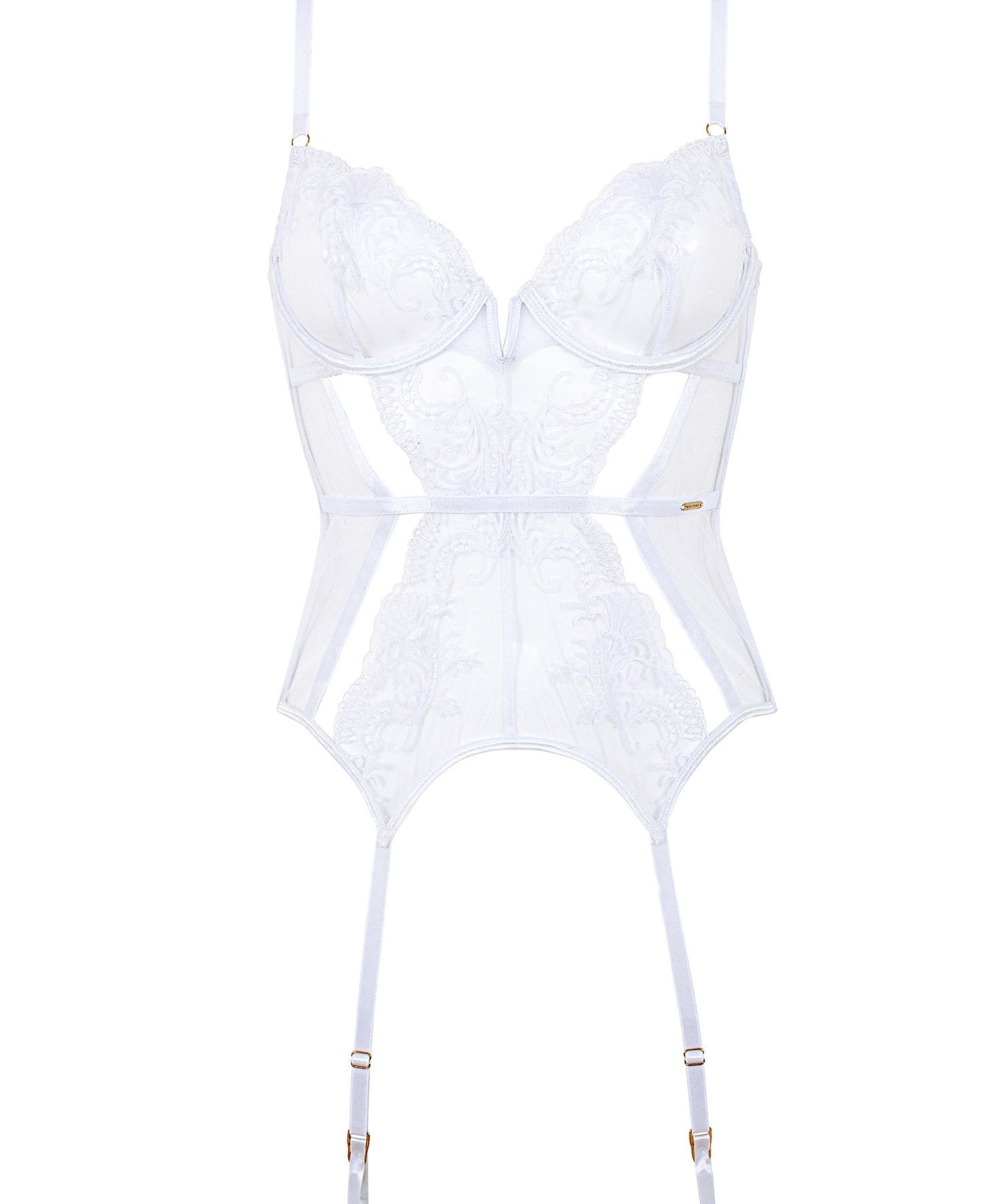 Bluebella Marseille (White) Basque - Underwired Lace Bodysuit - Avec Amour Sexy Lingerie