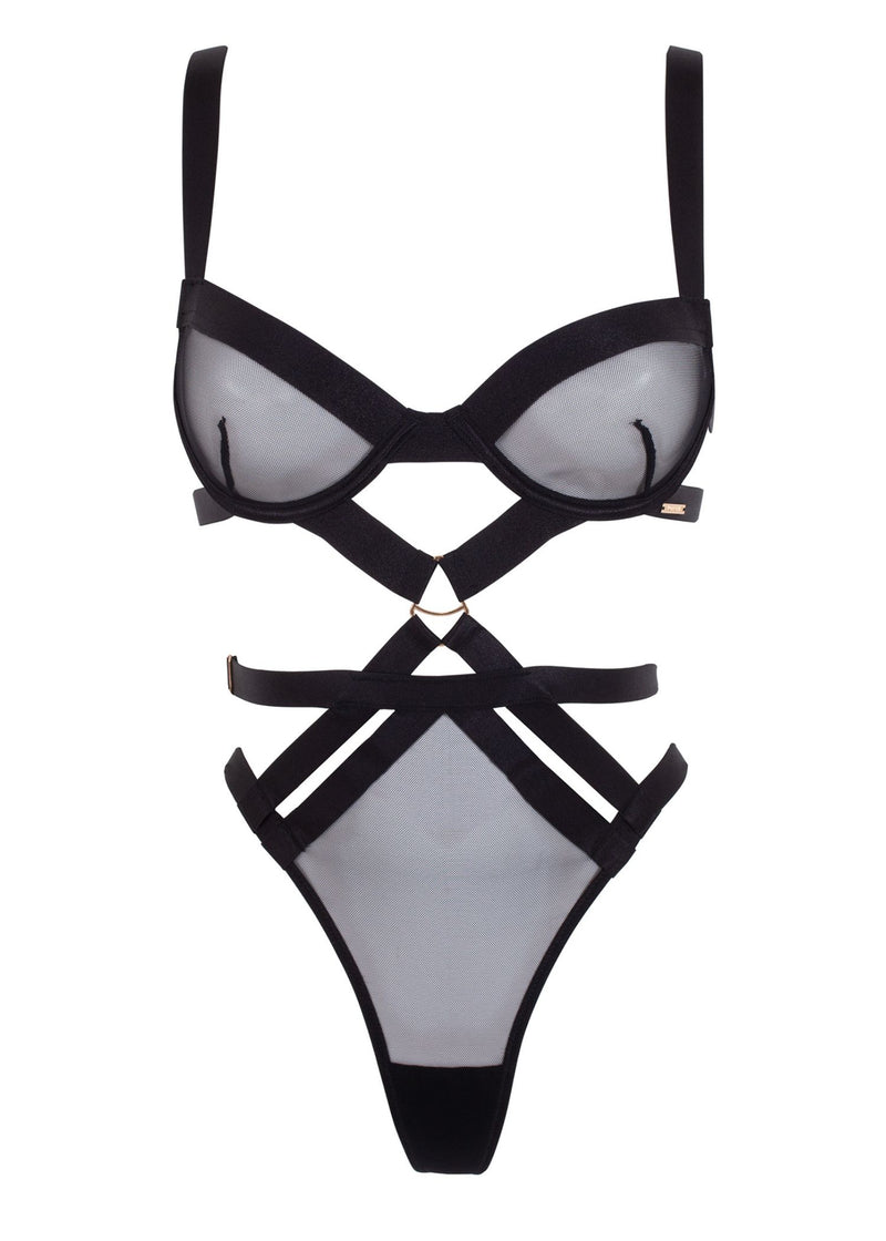 Bluebella Miriam Wired Body - Black Cutout Bodysuit | Avec Amour Sexy Lingerie