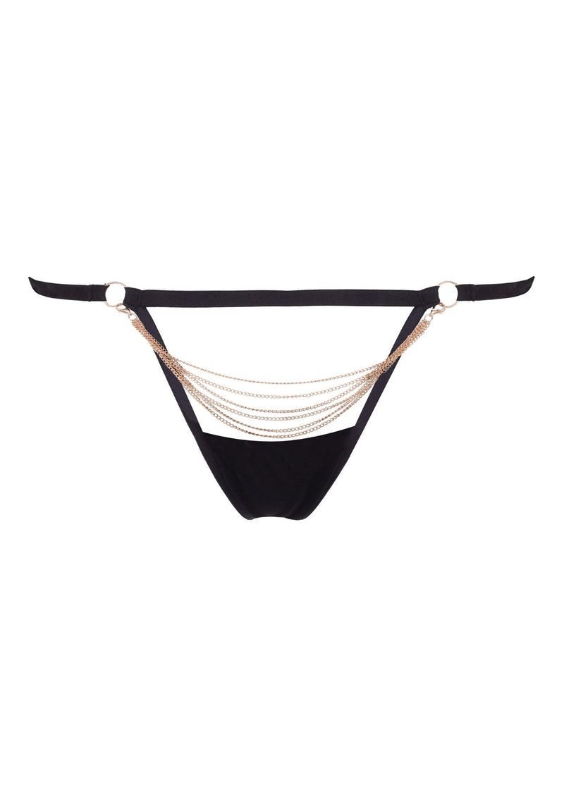 Bluebella Oriana Thong with Gold Chain - Sexy Lingerie