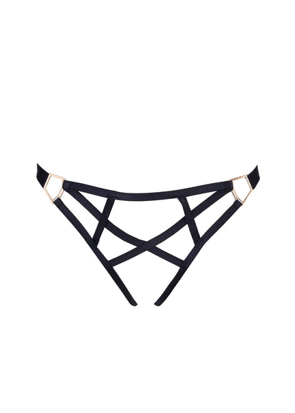 Simone Ouvert Panty Black/Gold – Bluebella - US