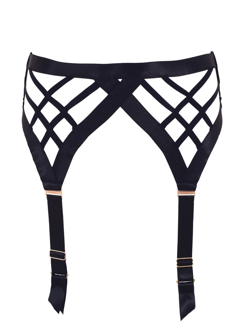 Bluebella Sawyer Suspender Belt Black - Luxury Lingerie