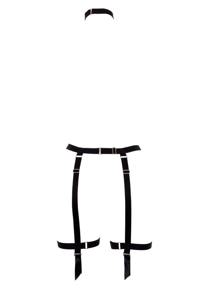 Bluebella Slade Black Suspender with Detachable Harness - Sexy Lingerie