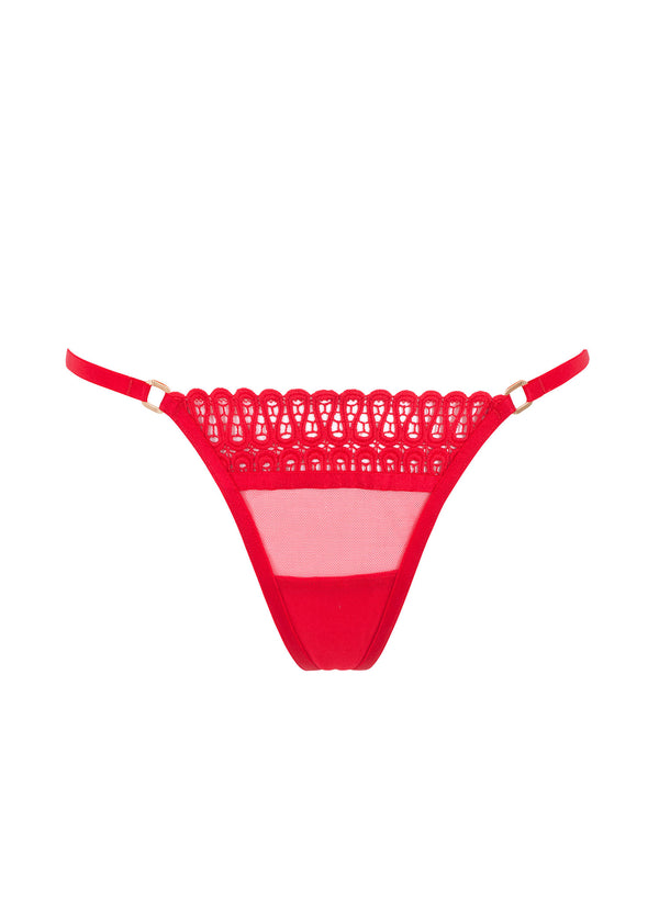 Bluebella Tallulah Thong (Tomato Red) - Lace G-String | Avec Amour Sexy Lingerie