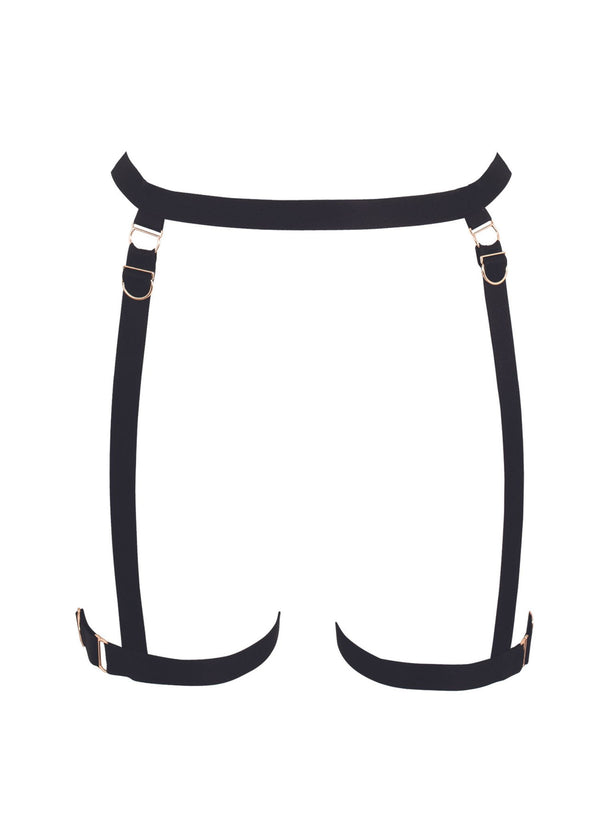 Bluebella Thea Thigh Harness (Black) - Garter Belt | Avec Amour Lingerie