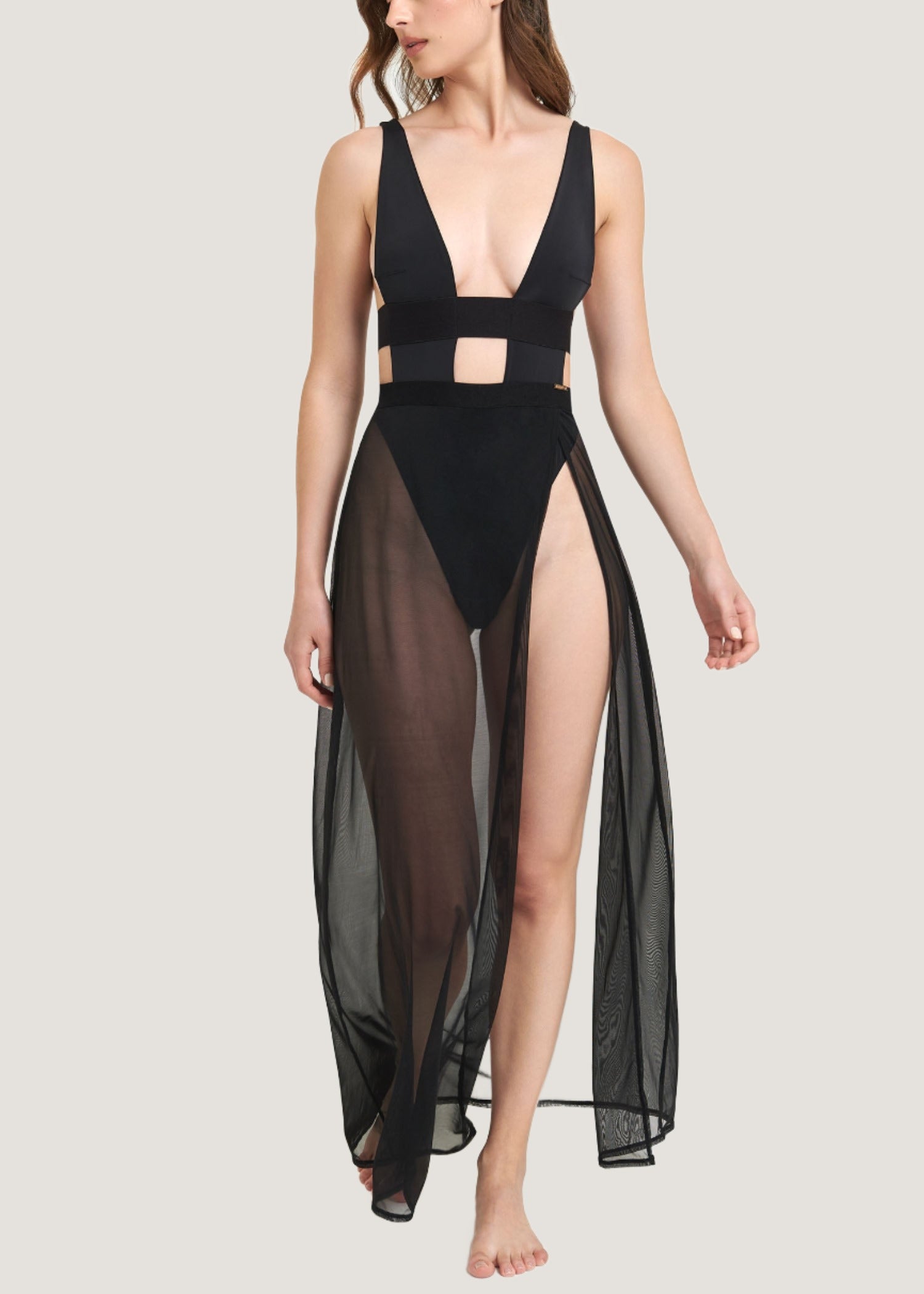 Bluebella Topaz Long Chemise (Black) - Loungewear, Sleepwear, Nightwear | Avec Amour Sexy Lingerie
