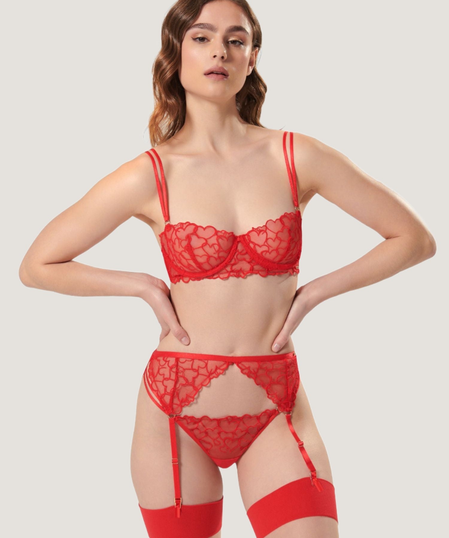Bluebella Valentina Suspender (Red) | Avec Amour Valentine's Day Lingerie
