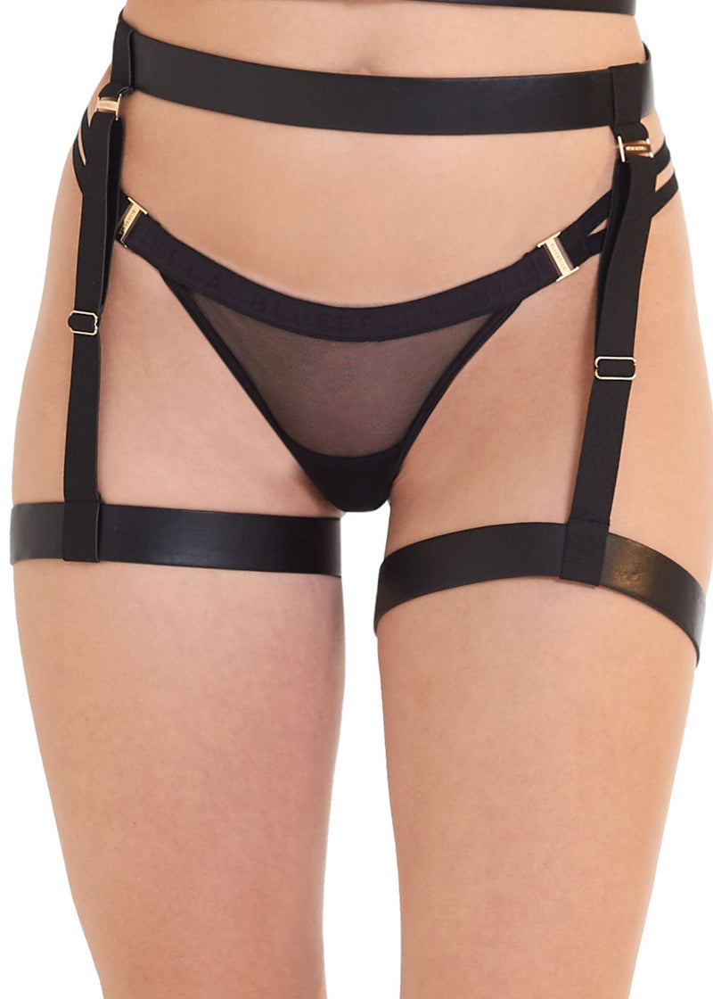 Bluebella Zadie Faux Leather Thigh Harness - BDSM Bondage Wear | Avec Amour Sexy Lingerie
