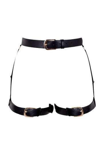 Black Bra Straps Style Vegan Leather Harness
