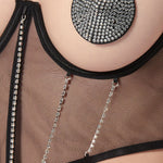 Bluebella Zenn Nipple Pasties (Silver/Black) | Avec Amour Sexy Lingerie