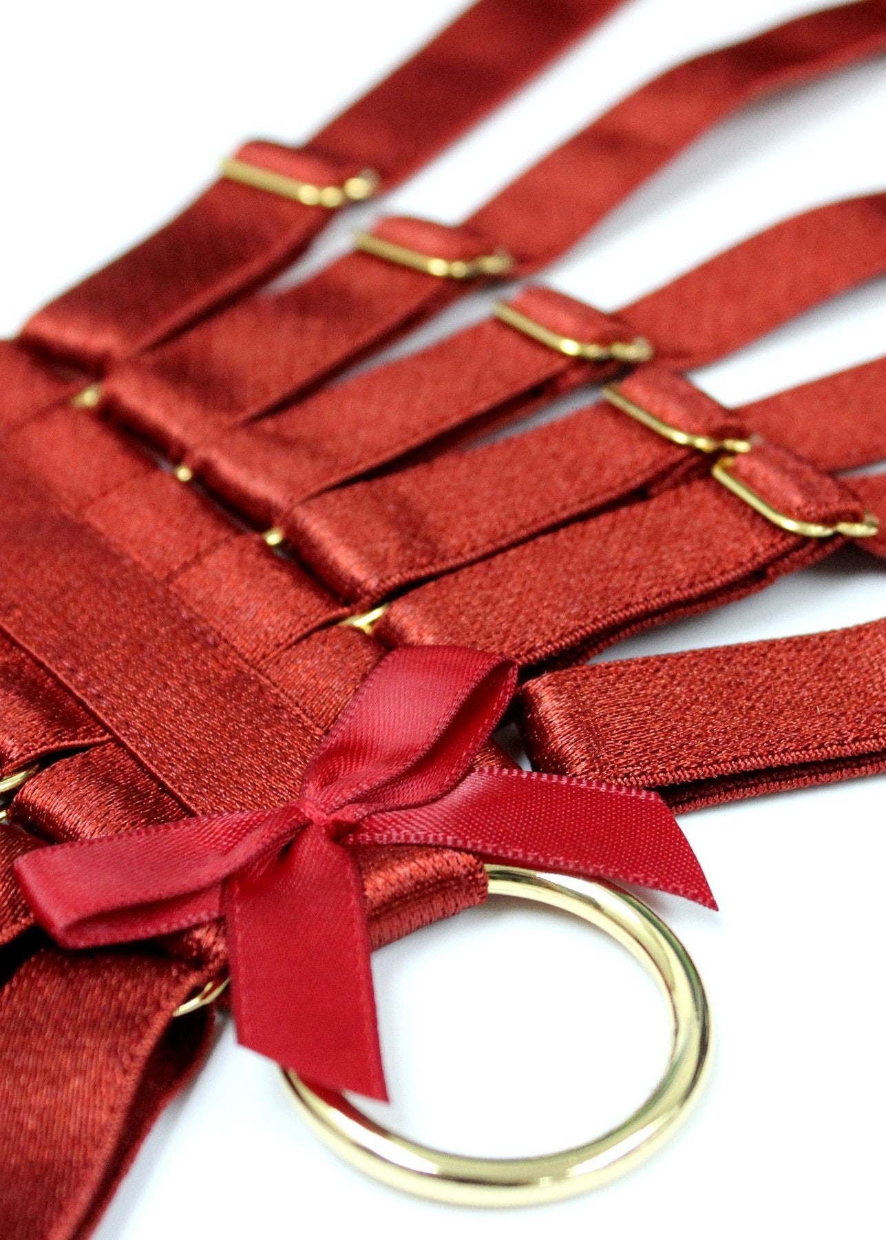 Webbed Suspender (Burnt Red)-Bottoms-Bordelle-AvecAmourLingerie