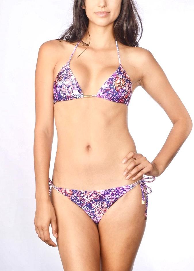 Hula Pink Triangle Top & String Bottom-Swimwear-Cia Maritima-AvecAmourLingerie