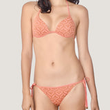 Love Triangle Top & String Bottom (Orange)-Swimwear-Cia Maritima-AvecAmourLingerie