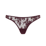 Coco de Mer Camellia Thong (Sienna) - Red Lace Underwear | Avec Amour Luxury Lingerie