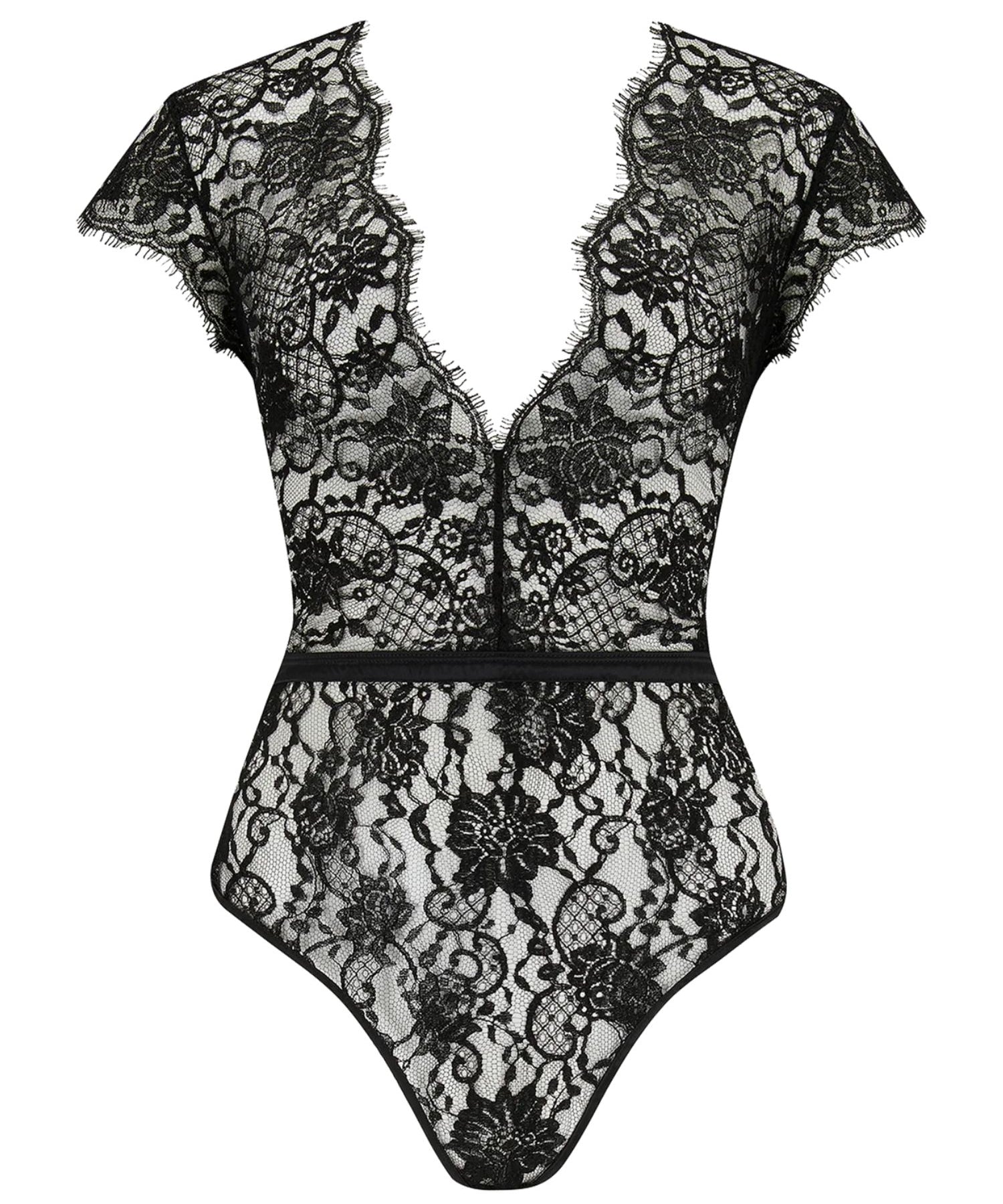 Coco de Mer - Hera Bodysuit (Black) | Avec Amour Luxury Lingerie