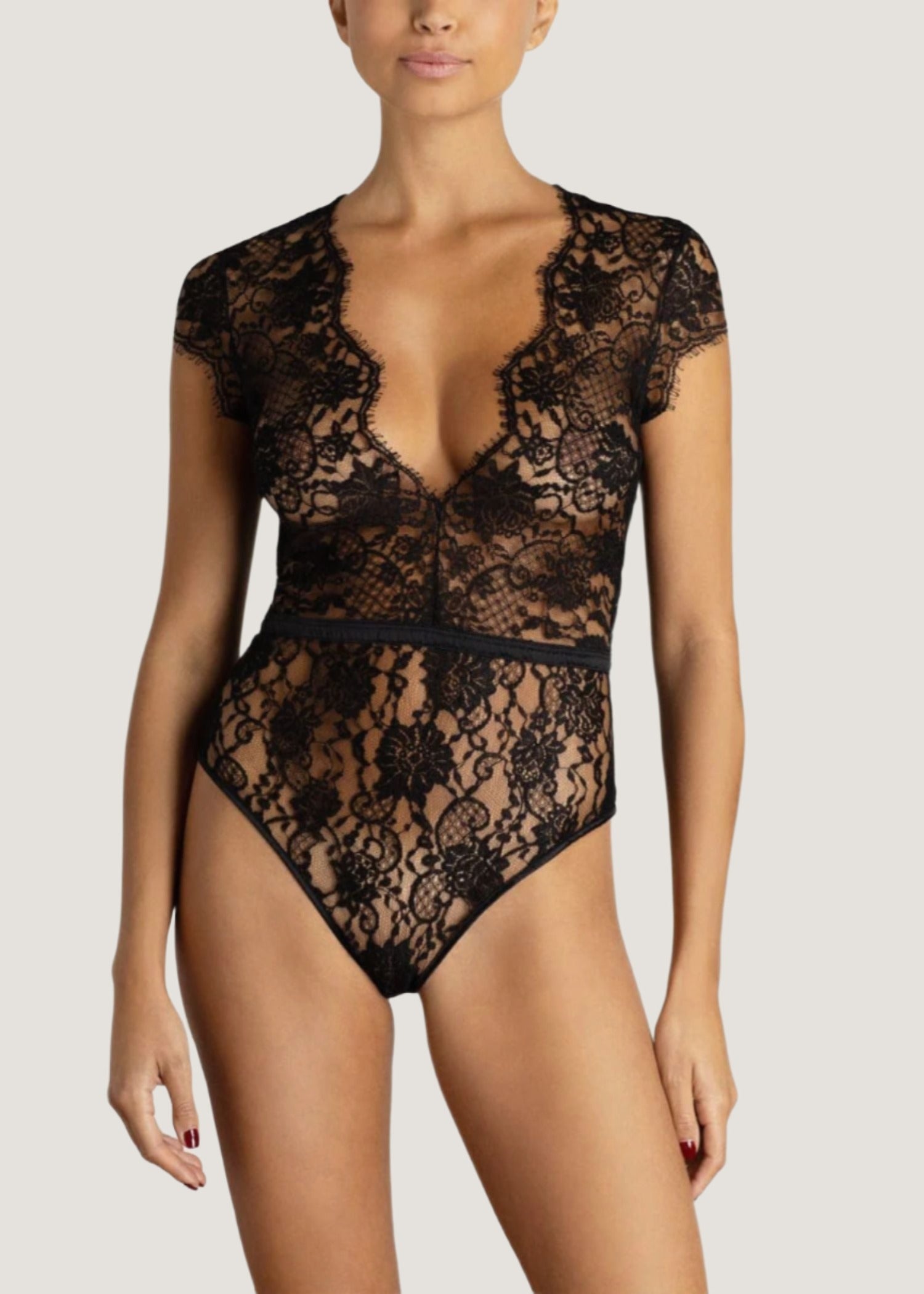 Coco de Mer - Hera Bodysuit (Black) | Avec Amour Luxury Lingerie