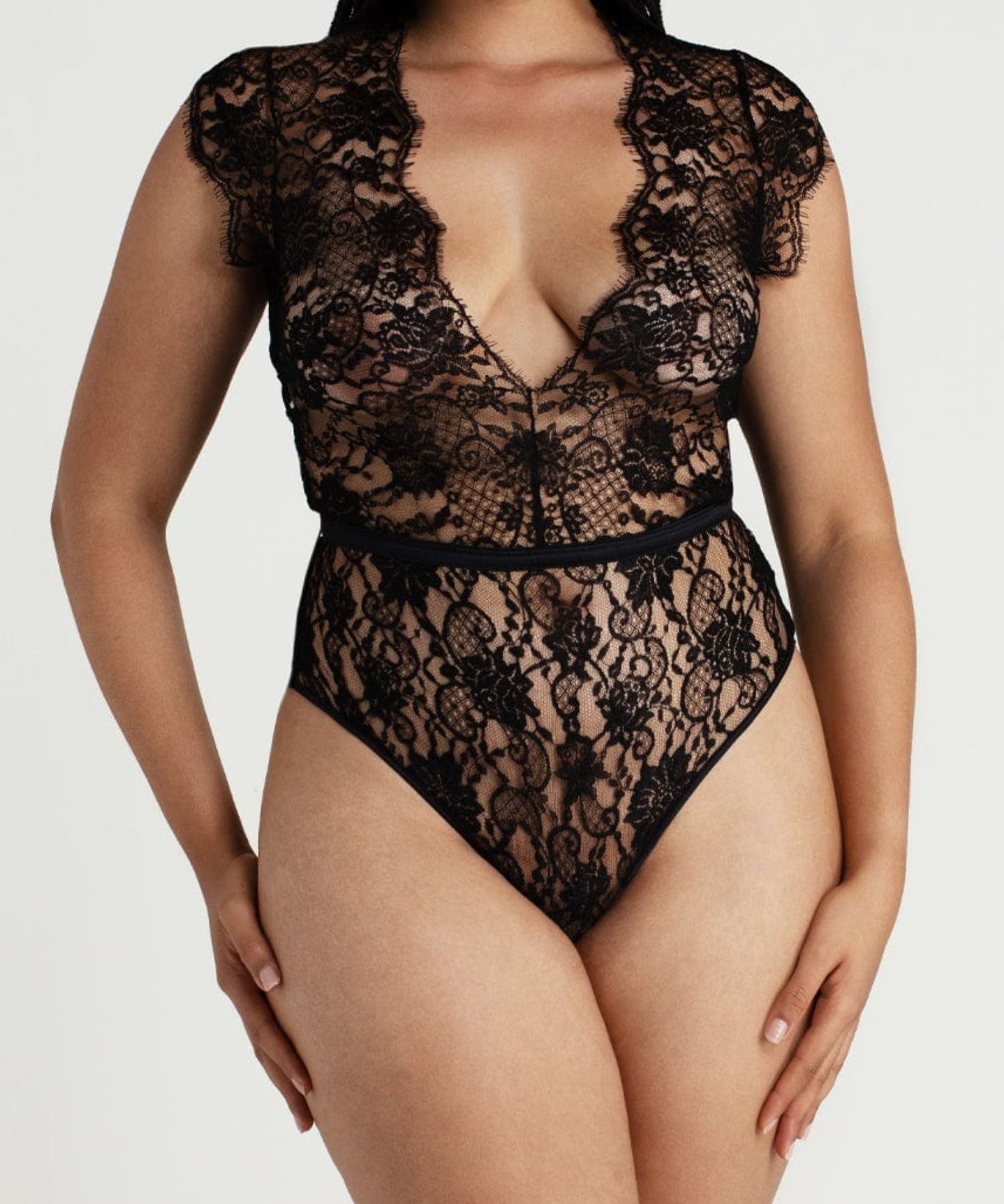 Coco de Mer - Hera Bodysuit (Black) | Avec Amour Luxury Lingerie