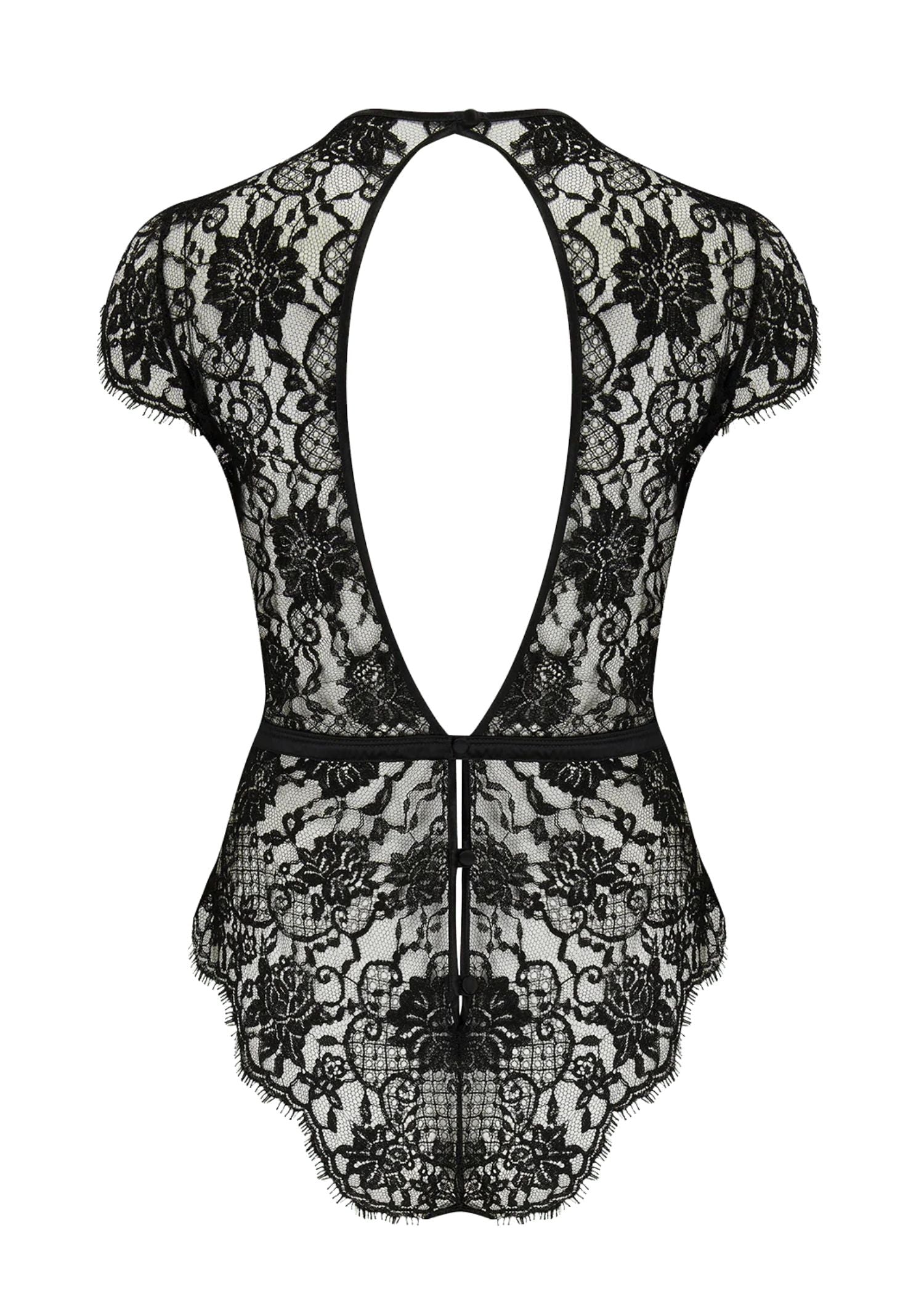 Coco de Mer - Hera Bodysuit (Black) | Avec Amour Luxury Lingerie