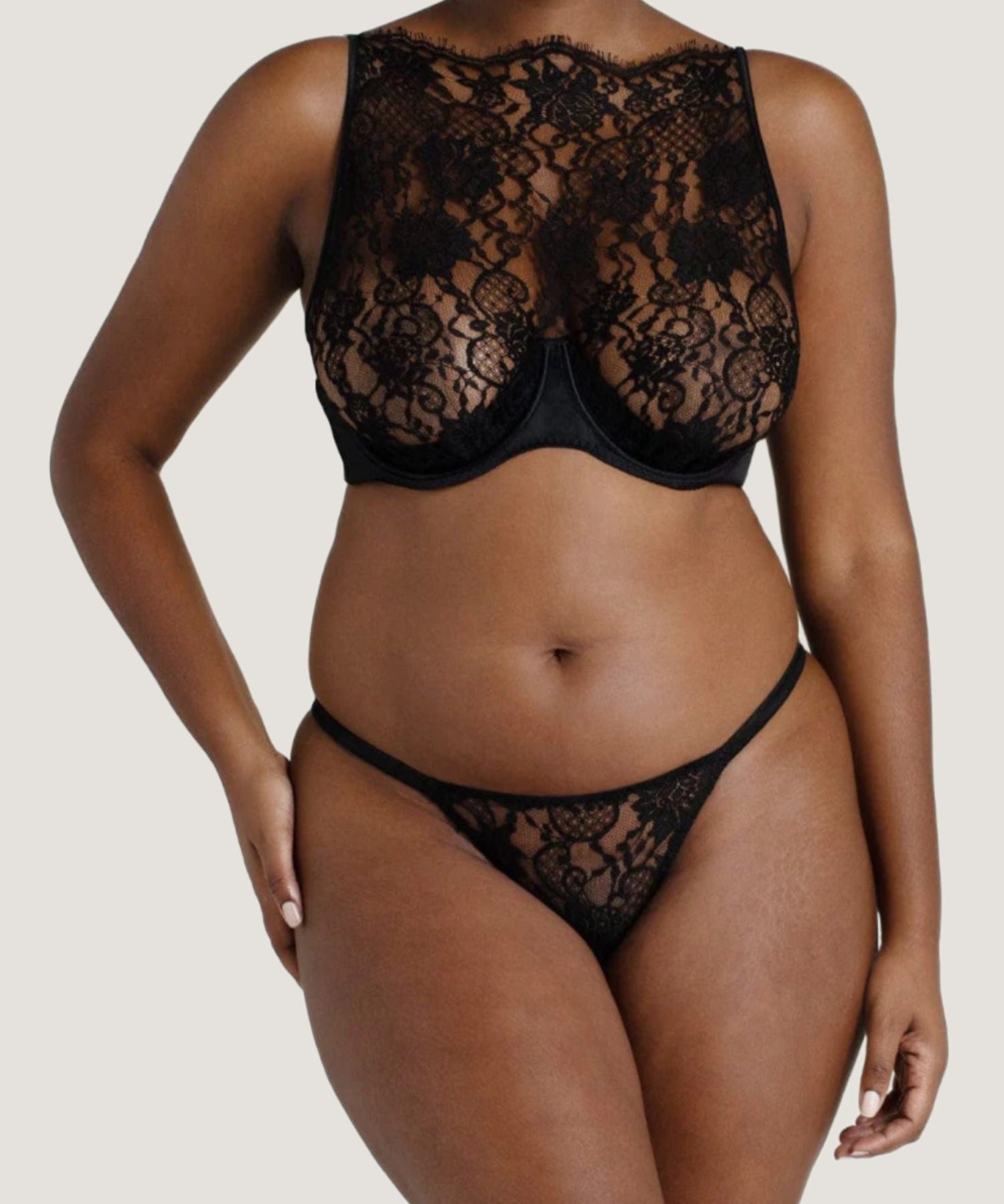Coco de Mer - Hera Brazilian Knicker (Black) | Avec Amour Luxury Lingerie