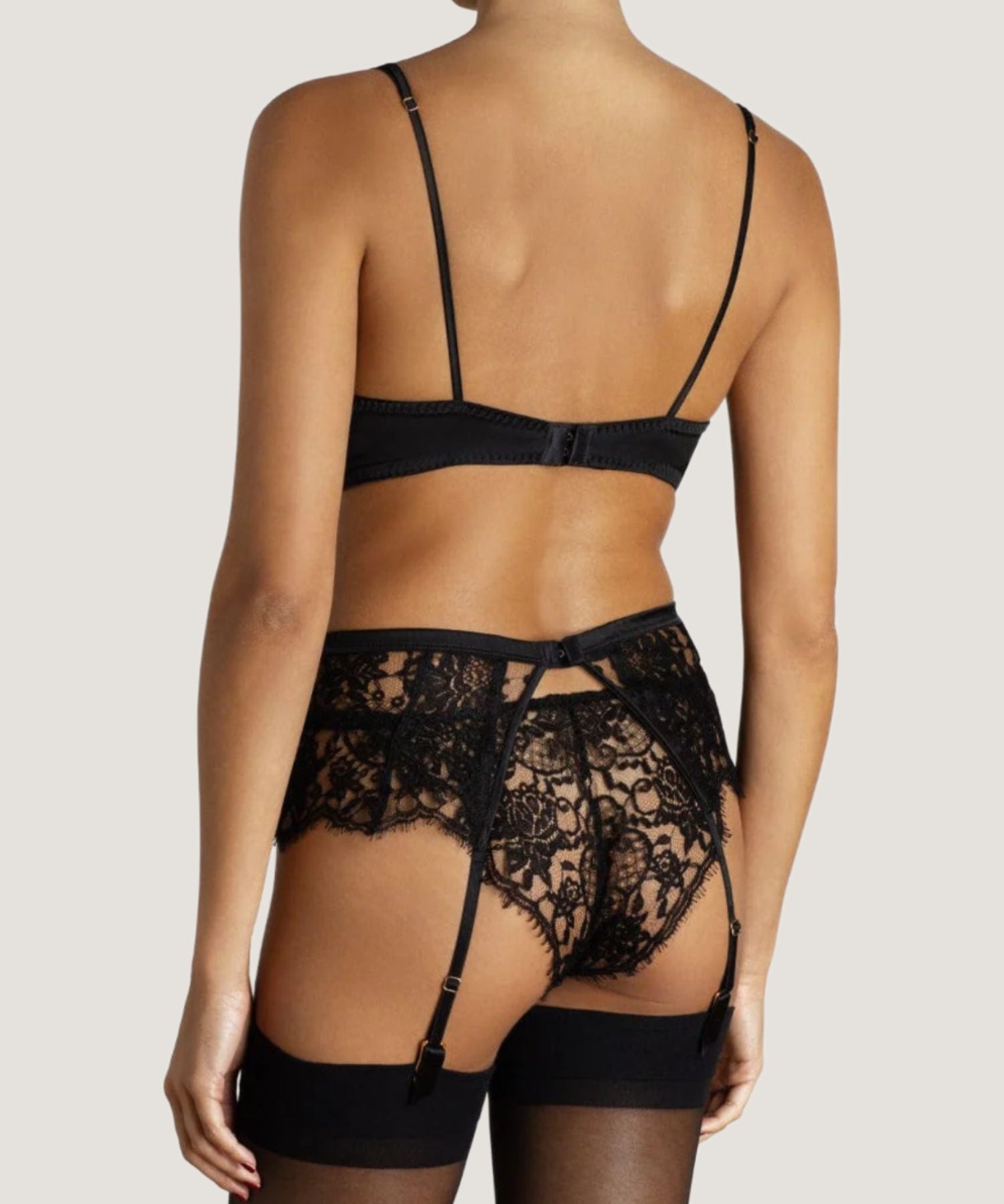 Coco de Mer - Hera High Neck Balconette Bra (Black) | Avec Amour Luxury Lingerie