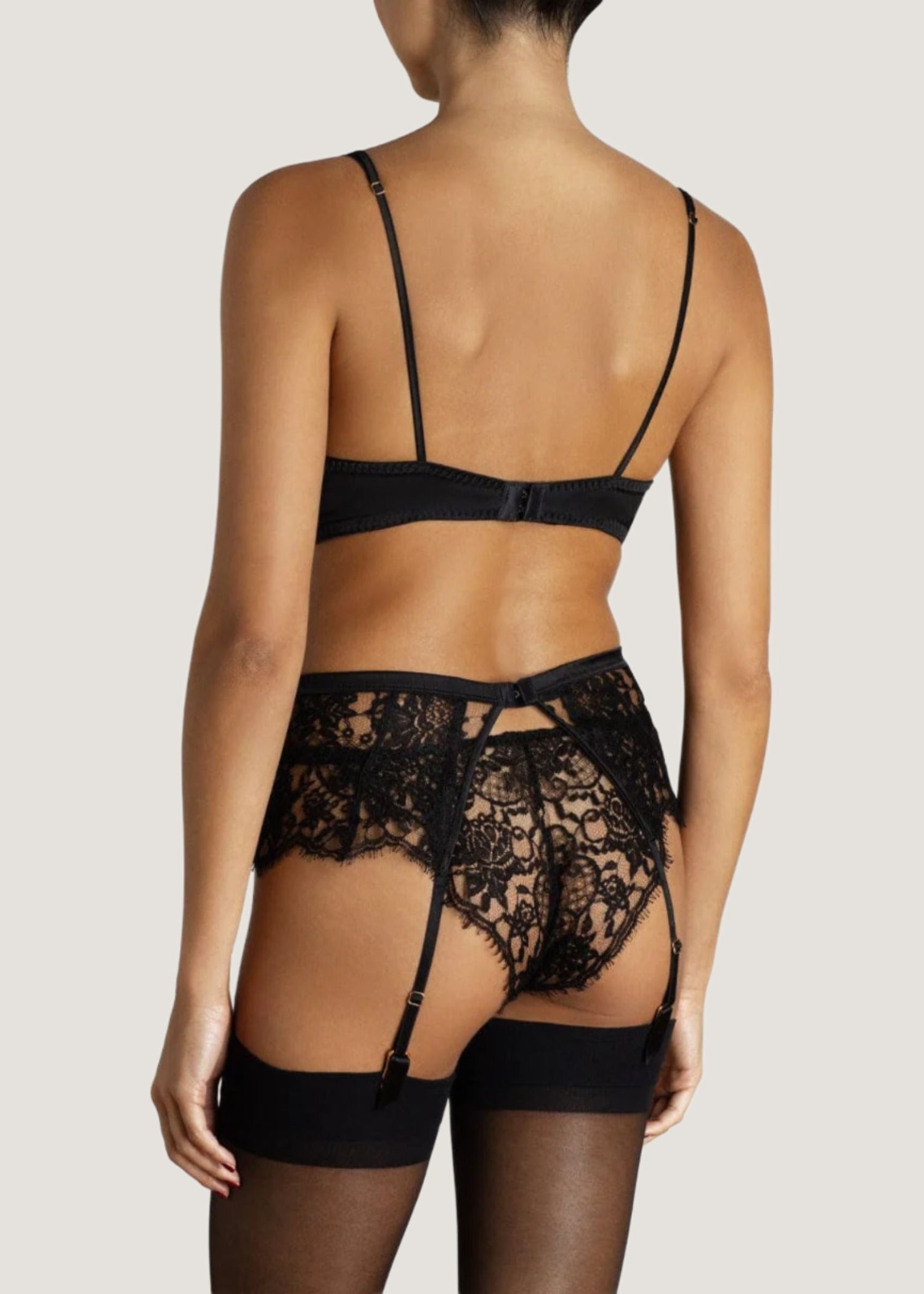 Coco de Mer - Hera High Neck Balconette Bra (Black) | Avec Amour Luxury Lingerie