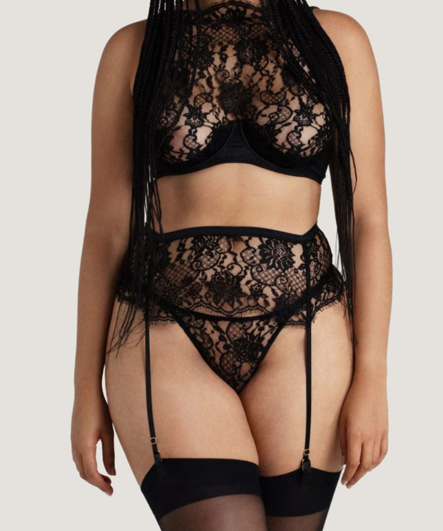 Coco de Mer - Hera High Neck Balconette Bra (Black) | Avec Amour Luxury Lingerie